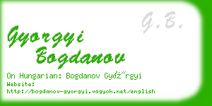 gyorgyi bogdanov business card